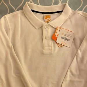 New Gymboree LS White Polo